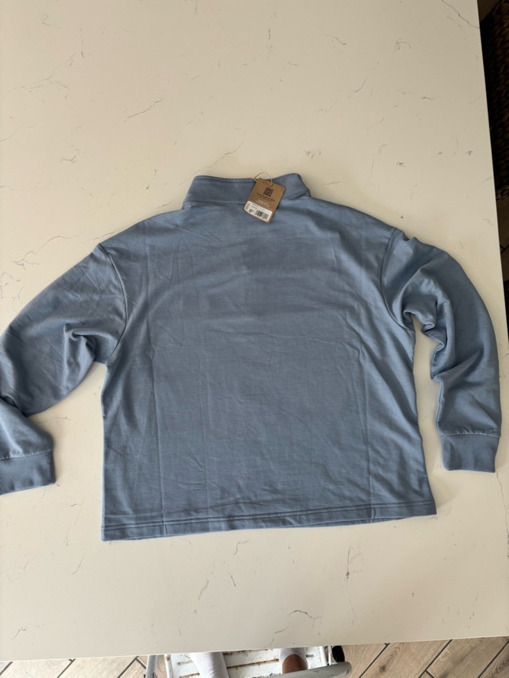 Patagonia Ahnya 1/4 Zip Pullover Large NWT Cozy Organic Cotton Blend Blue - Picture 3 of 6